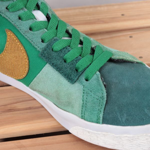 z7606 ナイキ SB ズーム ブレーザー ミッド US9 27.0cm/緑 グリーン 黄 イエロー系 NIKE SB ZOOM BLAZER MID メンズ スニーカー 中古_画像7