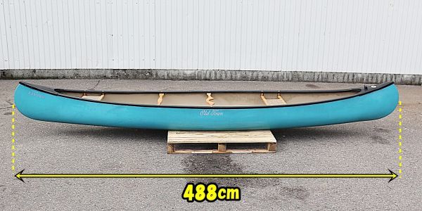 【新潟発】OLD TOWN CAMPER 16ft 全長488cm カラーブルー カヌー カヤック パドル カナディアン オールドタウン アウトドア CANOE 中古_画像5