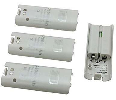 ◆送料無料◆ジャンク品 Wii / Wii U リモコンバッテリー 充電器 2800mAh×4 充電器+USBコード+専用バッテリー4点 ホワイト 白色 互換品_画像2