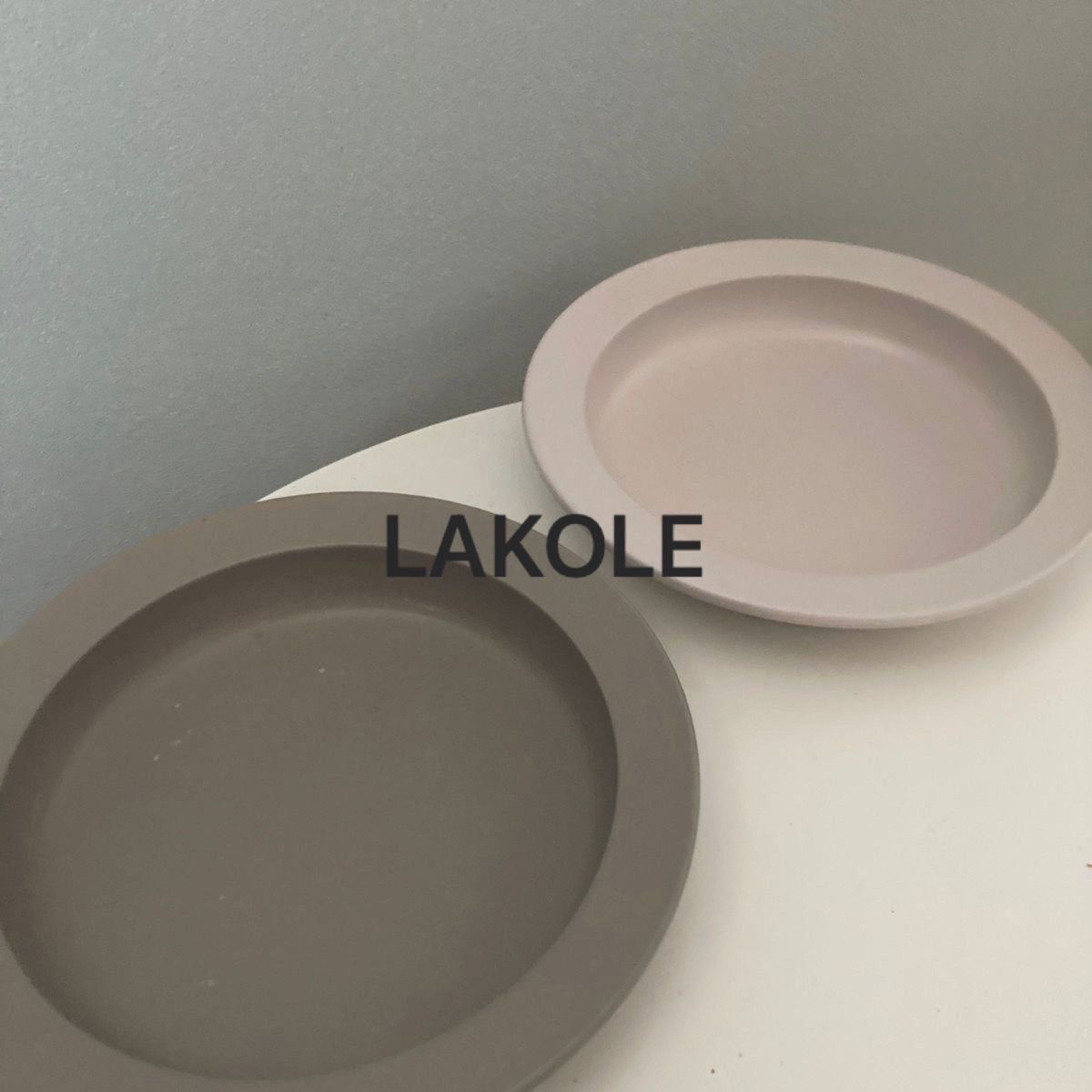 ラコレ　lakole ベージュ　グレージュ系　パスタ皿　スープ皿　2枚　淡色ペアセット　深皿