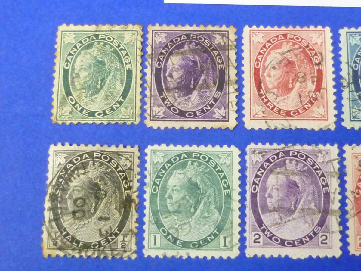 24　A　№13　カナダ切手　1879-1902年　SC#67-79の内　計12種　使用済　【SC評価 $146】　_画像2