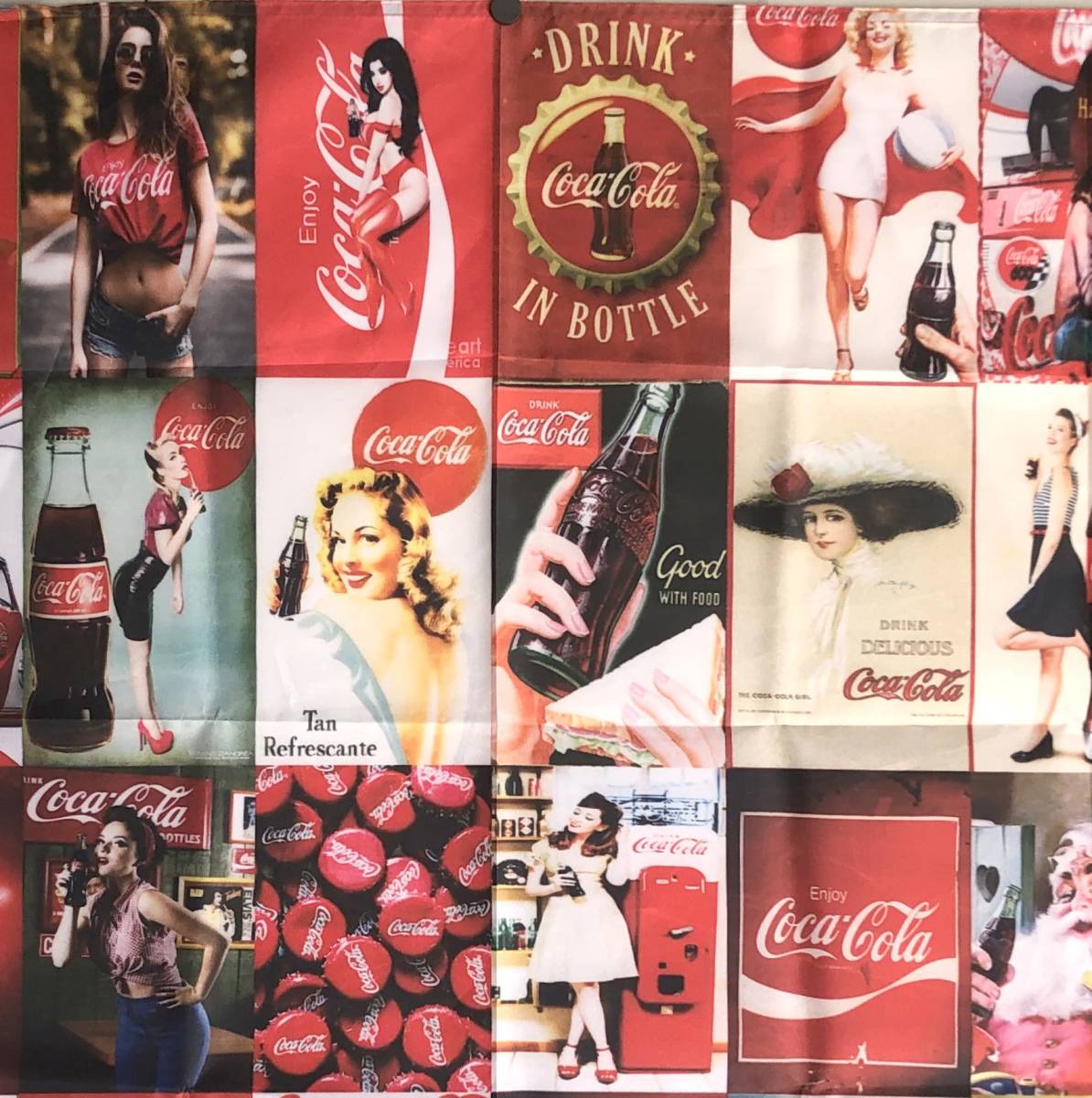 * shop interior ornament specification *CC54 Coca Cola flag Classic retro flag poster tin plate signboard Cola poster USA miscellaneous goods american miscellaneous goods import miscellaneous goods 