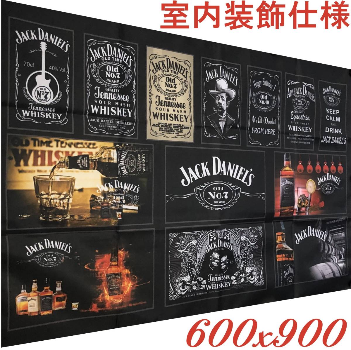 ★室内装飾仕様★ J05S JACK DANIEL’S ジャックダニエル旗 インテリア ガレージ雑貨 アメリカ雑貨 パブグッズ バー フラッグ ポスター_画像1