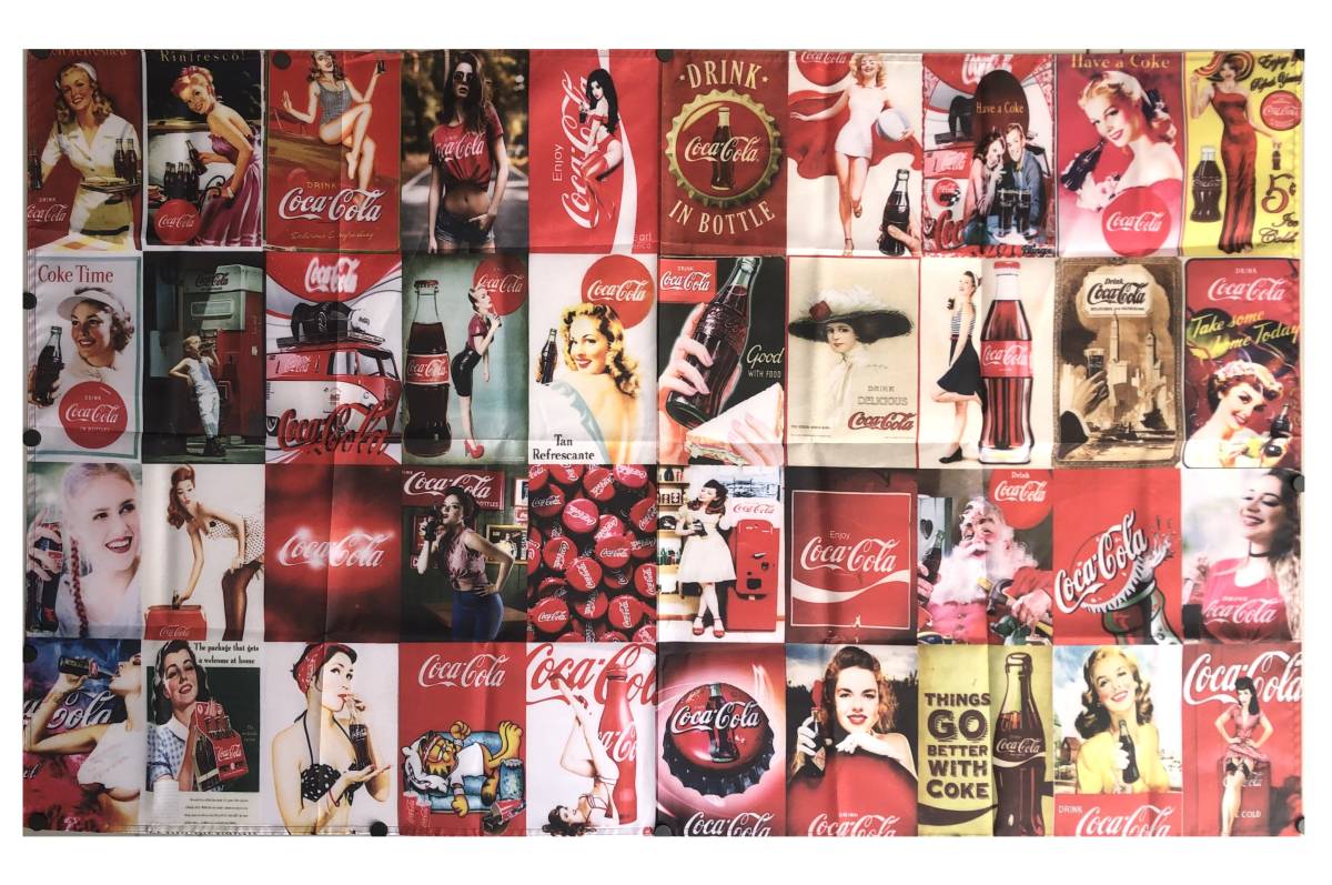 * shop interior ornament specification *CC54 Coca Cola flag Classic retro flag poster tin plate signboard Cola poster USA miscellaneous goods american miscellaneous goods import miscellaneous goods 