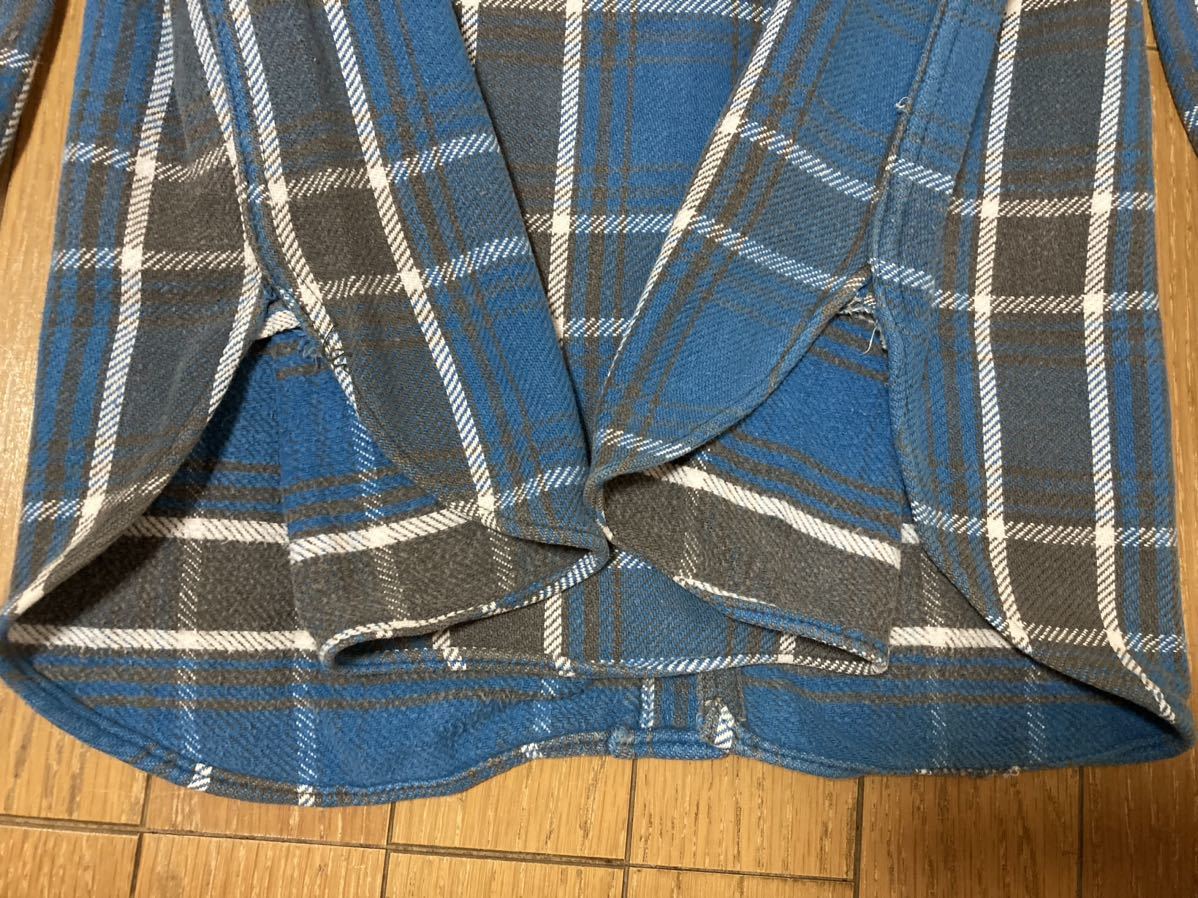 60s マチ付き ネルシャツ L チェック ブルー 青 BIGMAC PENNEY'S 60s マチ付き ネルシャツ L チェック ブルー 青 BIGMAC PENNEY'S