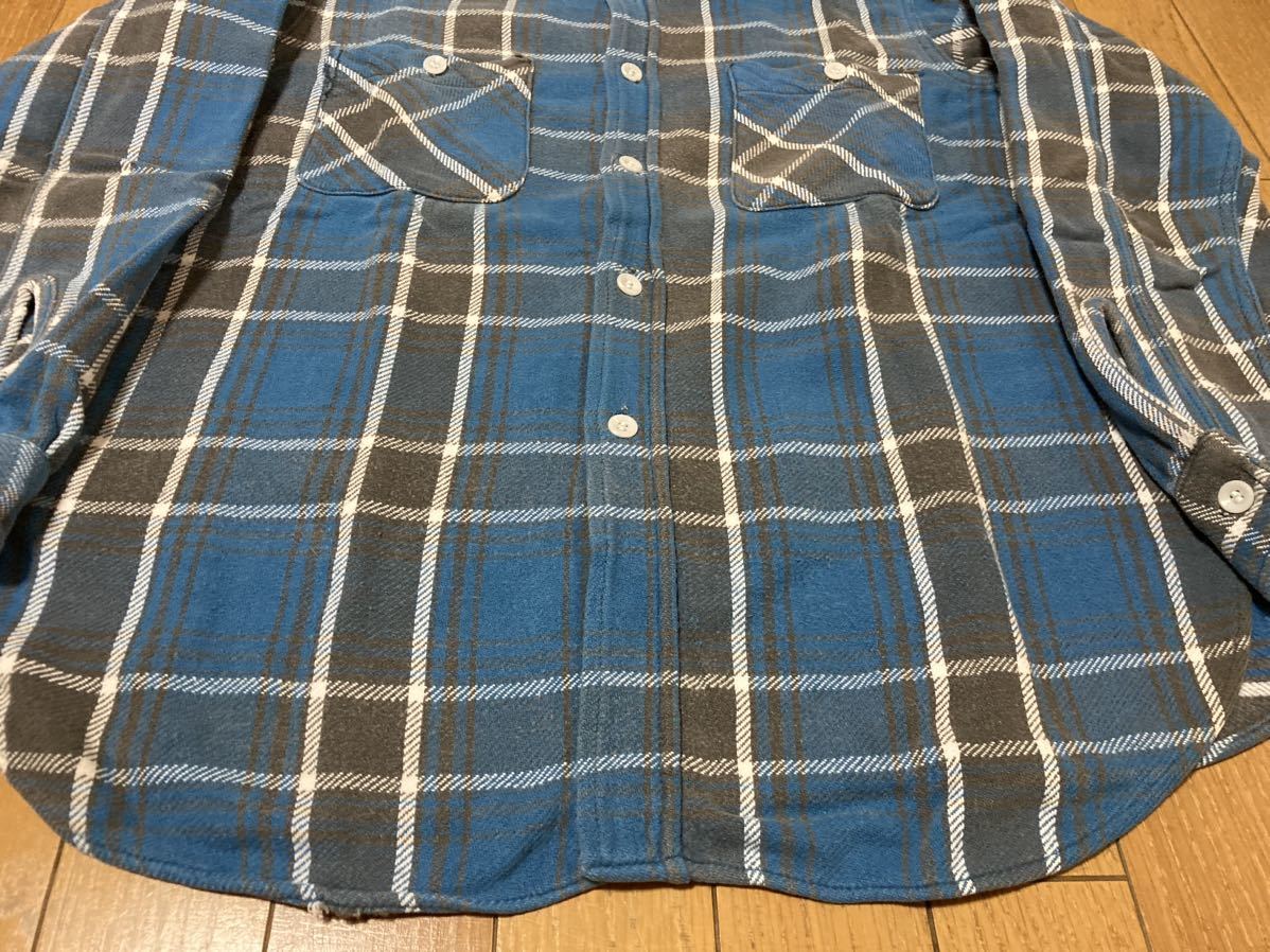 60s マチ付き ネルシャツ L チェック ブルー 青 BIGMAC PENNEY'S 60s マチ付き ネルシャツ L チェック ブルー 青 BIGMAC PENNEY'S