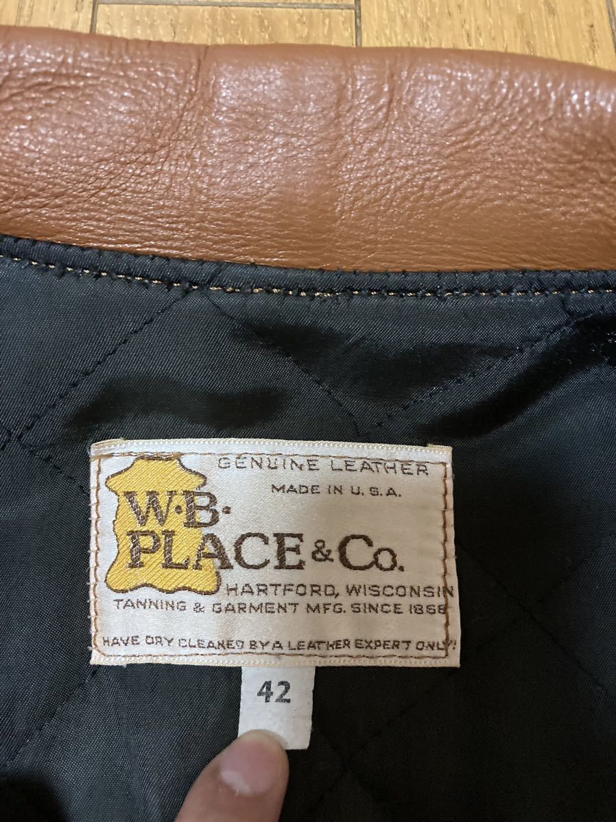 70s USA製 W B PLACE&CO レザージャケット 42 ディアスキン 70s USA製 W B PLACE&CO レザージャケット 42 ディアスキン