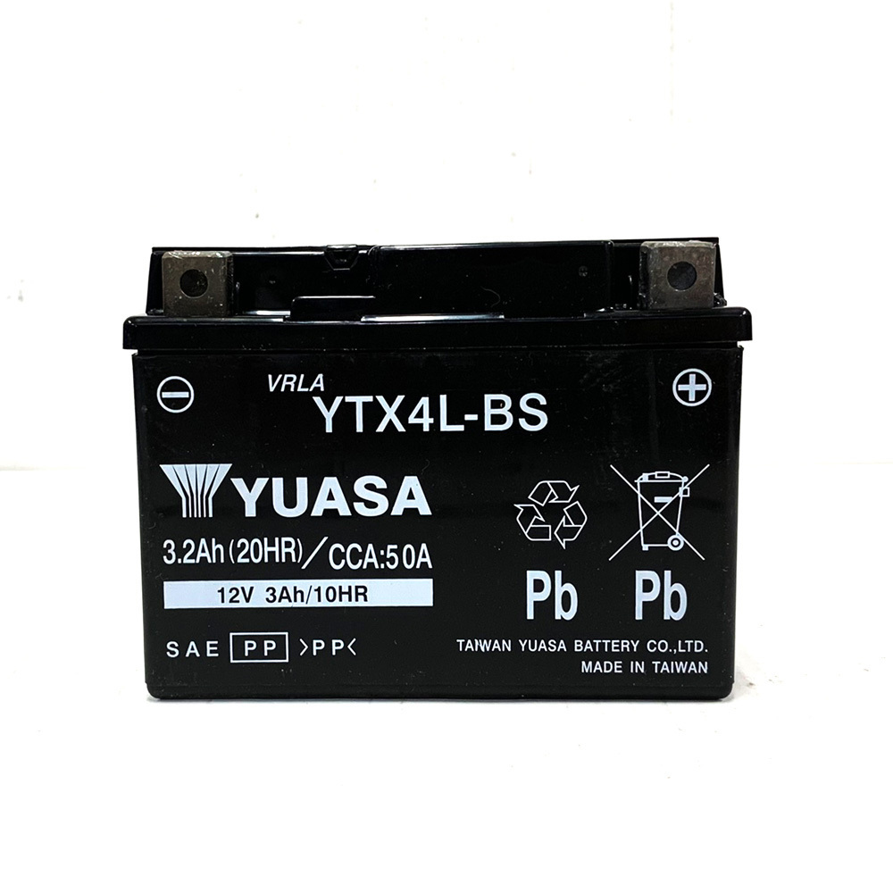 グローブ付！ 台湾 YUASA ユアサ YTX4L-BS 互換 YT4L-BS DT4L-BS FTH4L-BS 初期充電済 即使用可_画像4