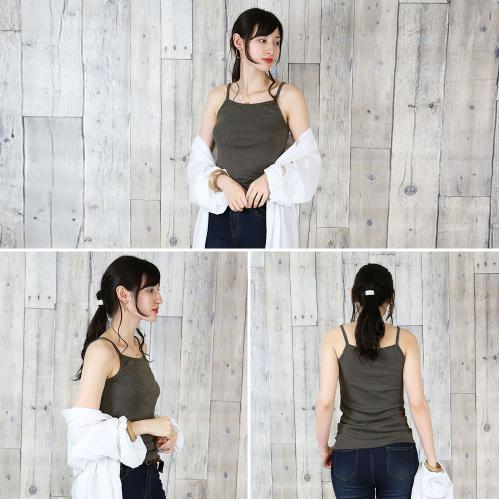 [ new goods ] seat ... back is seen not! long height camisole * white L size 