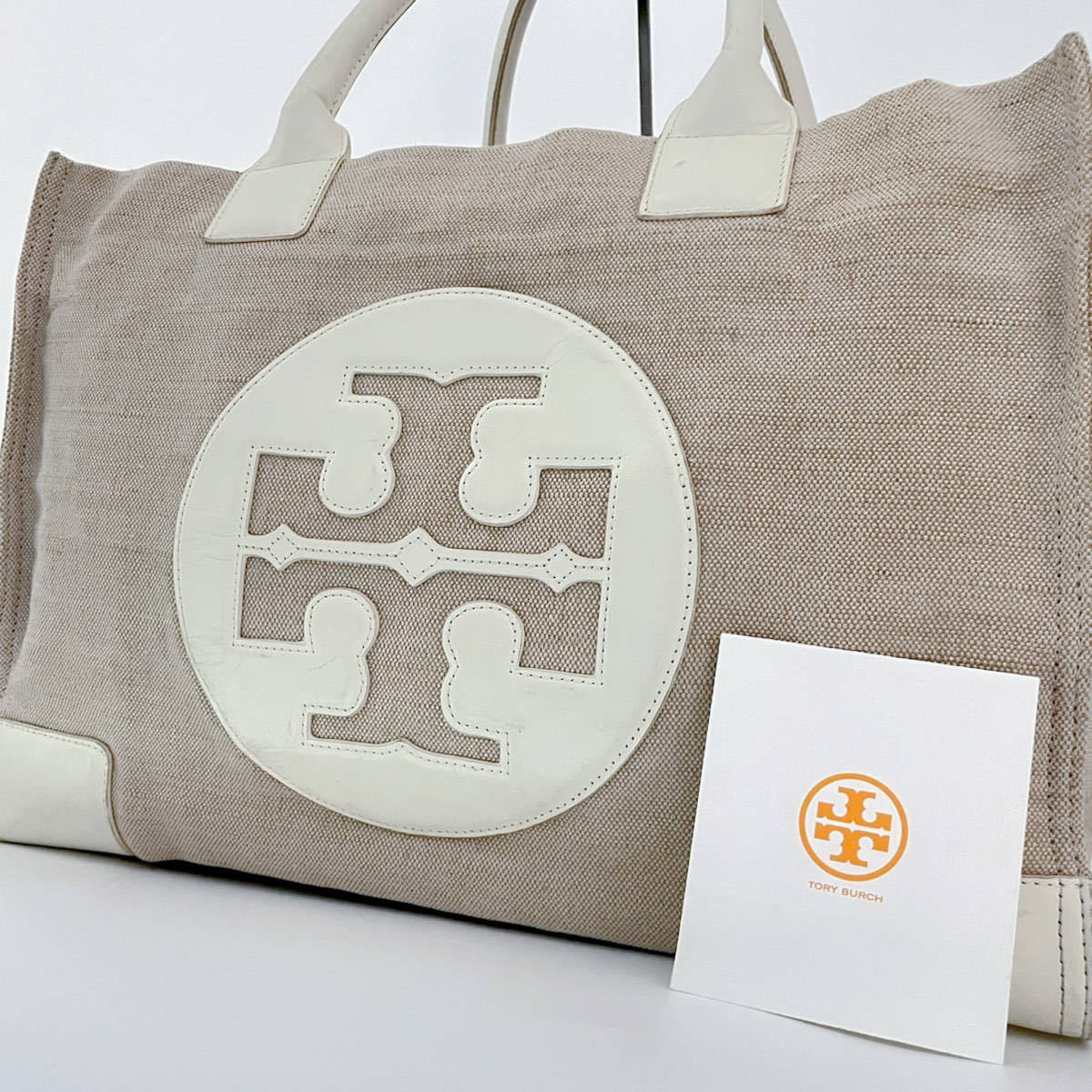 1円【入手困難品】Tory Burch トリーバーチ キャンバス マザーバッグ 超大容量 A4 ビジネス バッグ トート レザー メンズ レディース _画像1