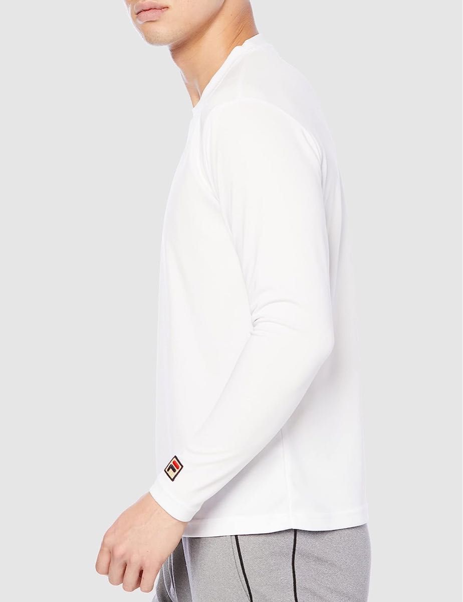 FILA フィラ テニスウェア 長袖Tシャツ グラフィックロングスリーブTシャツ VM5571 ホワイト(白) メンズM 新品