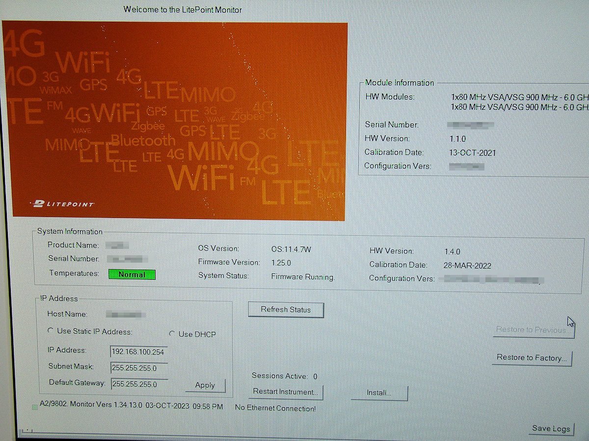 LITEPOINT IQxel80 ワイヤレステストシステム Wireless Test LITEPOINT IQxel80 ワイヤレステストシステム Wireless Test
