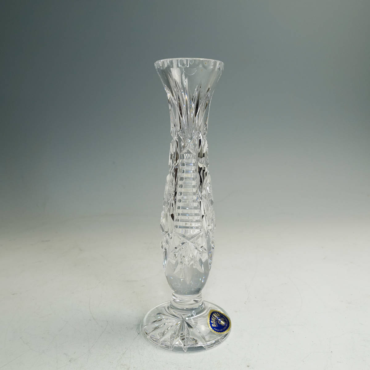 未使用品 BOHEMIA ボヘミアンガラス 一輪挿し 花瓶 フラワーベース クリスタル 伝統工芸 花器 花入 K2907_画像5