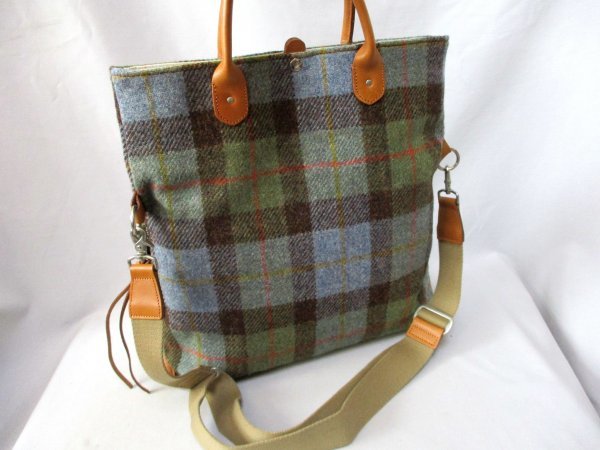 【P350】Harris Tweed×ROOTOTE/ハリスツイード × ルートート◇2wayバッグ　オスロ　トート・口折れトートバッグ　斜め掛け　W36cm_画像3