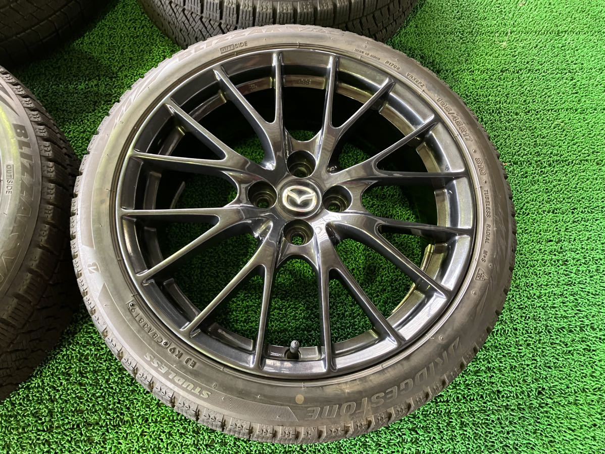 美品NDロードスター RF純正OP BBS 鍛造ホイール+BS VRX2 100-4H 17×7J+45 195/45R17 2019年製 超バリ溝マツダ2 デミオNA NBアクアヴィッツ_画像4