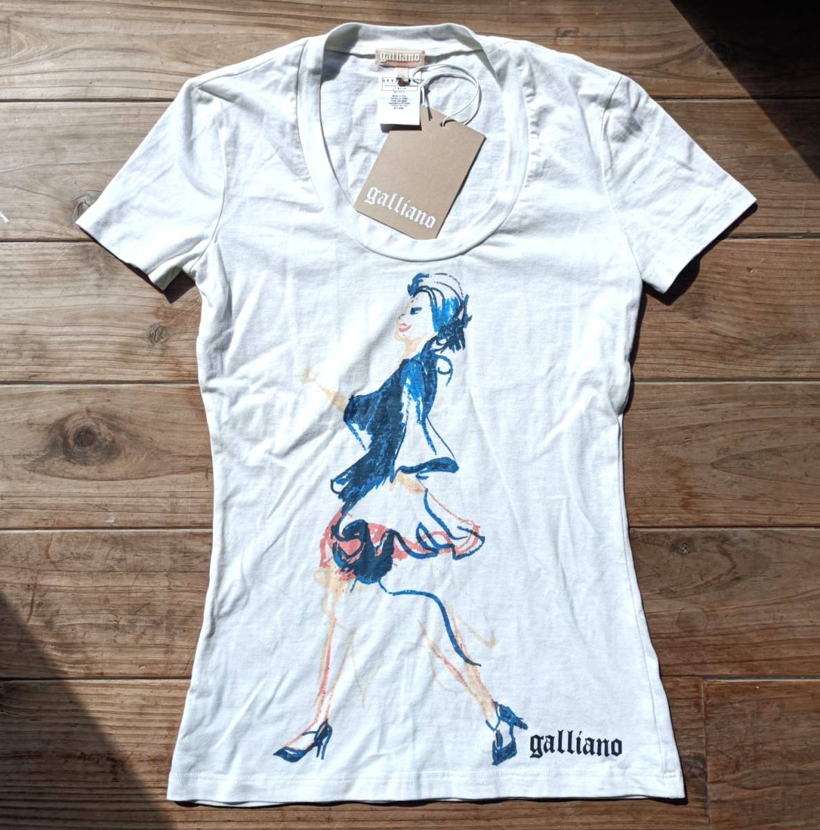 送料無料♪未使用タグ付♪John Galliano ジョンガリアーノ Tシャツ カットソー size XS イタリア製 ITTIERRE SPA マルジェラ