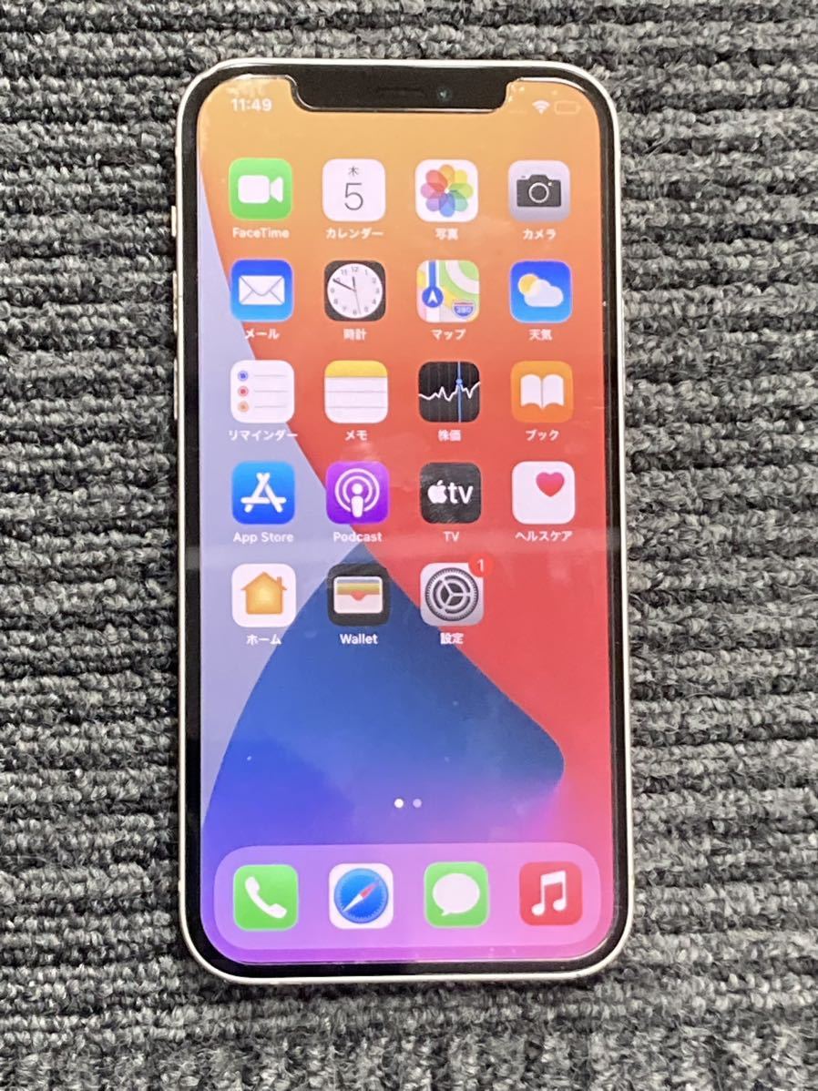 iPhone12 SIMフリー 本体 64GB 動作品 バッテリー81% ホワイト スマートフォン apple