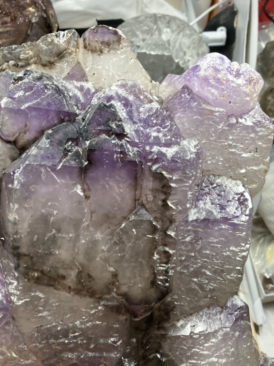 【新春セール】インド カルール産 アメジスト エレスチャル（骸骨水晶） 約5kg 磨きなし 1002_画像3