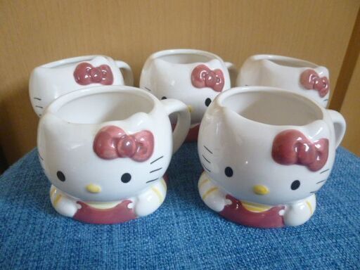 【B】ハローキティー陶器製カップ/マグカップ5個セット　Hello Kitty