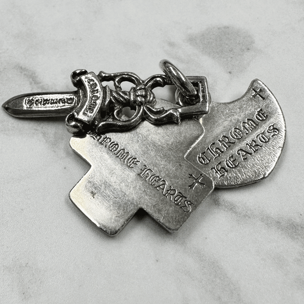 半額】 中古 本物 CHROME HEARTS/クロムハーツ スリートリンケッツ
