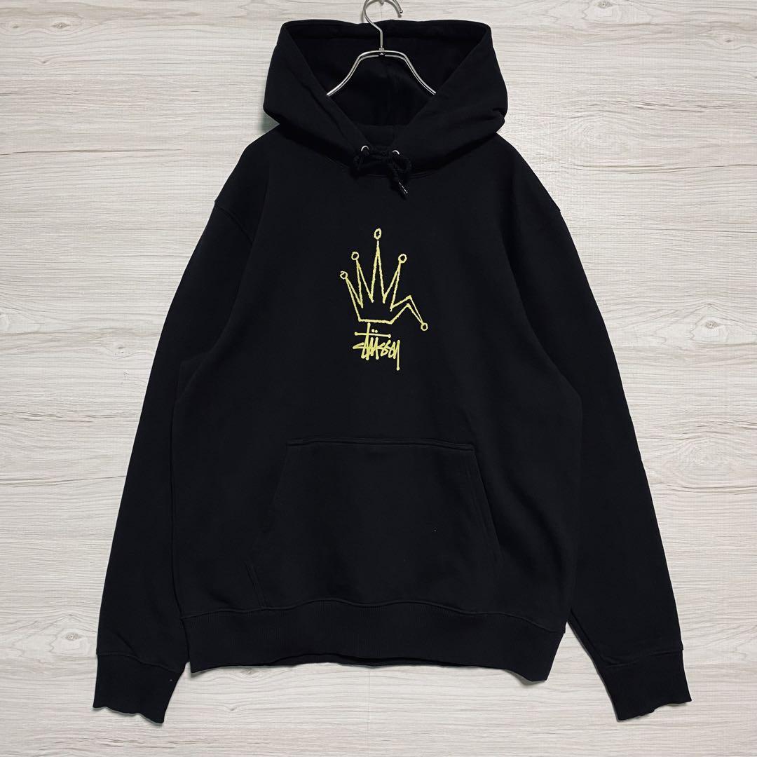希少デザイン】STUSSY ステューシー パーカー Lサイズ センター 希少デザイン】STUSSY ステューシー パーカー Lサイズ センター