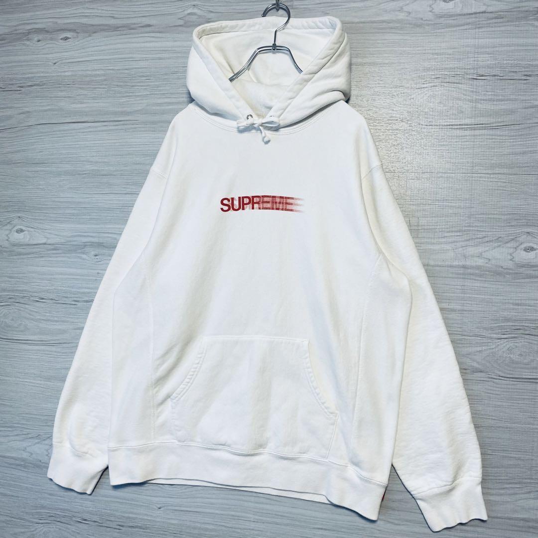 【人気デザイン】Supreme シュプリーム　パーカー　Lサイズ　モーションロゴ　即完売モデル　センターロゴ　ストリート　一点物 トレーナー_画像3