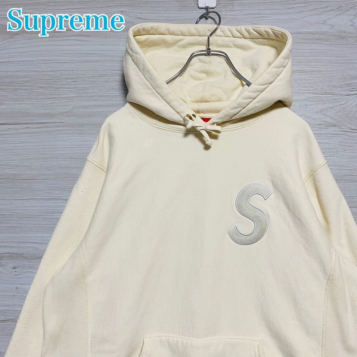 Supreme シュプリーム 刺繍Sロゴ 肉厚 人気デザイン クリーム 希少