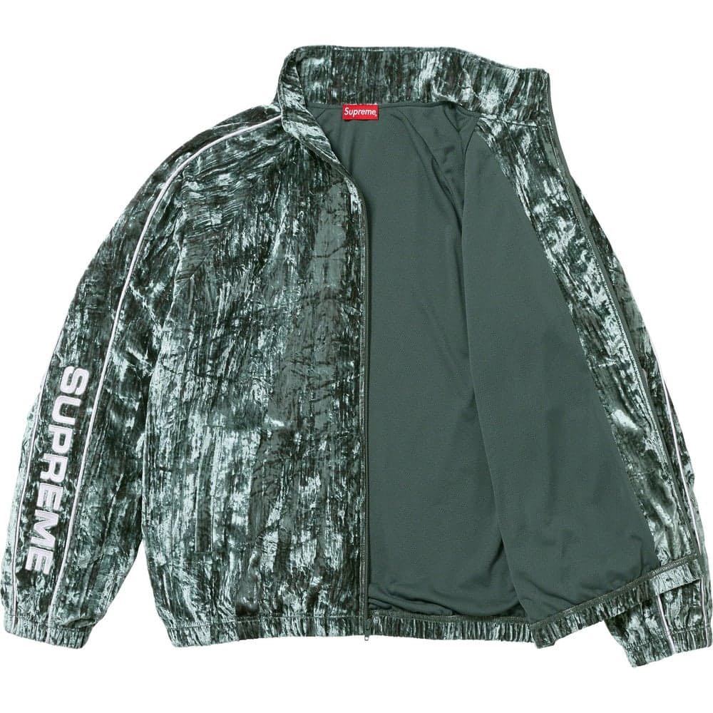 送料無料 M オリーブ Supreme Crushed Velvet Track Jacket Olive 23FW シュプリーム ベルベット  トラック ジャケット ブルー 新品未使用