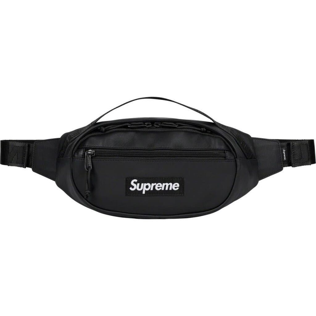 送料無料 黒 Supreme Leather Waist Bag Black Bag 23FW シュプリーム レザー ウエストバッグ ウエポ ボディ box logo ボックスロゴ 新品_画像1