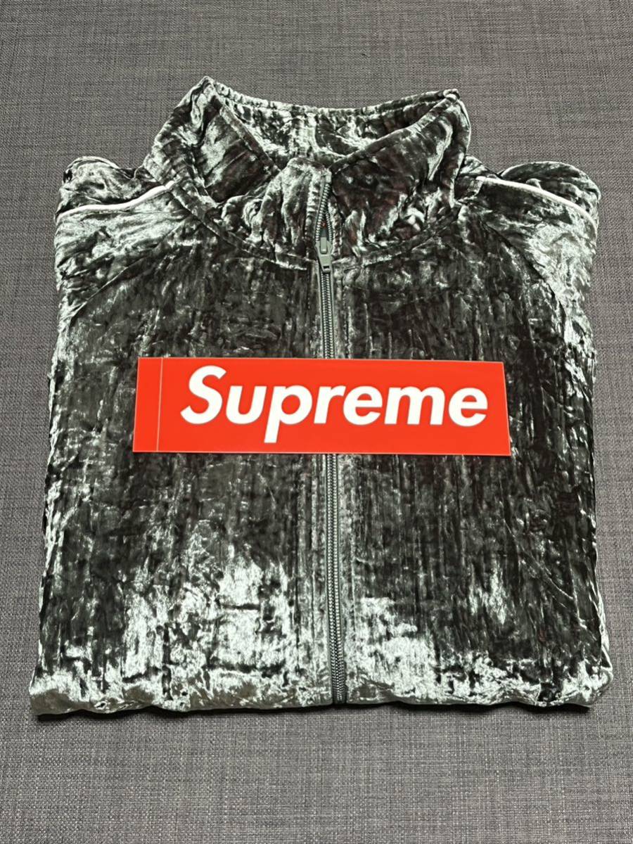 送料無料 M オリーブ Supreme Crushed Velvet Track Jacket Olive 23FW シュプリーム ベルベット  トラック ジャケット ブルー 新品未使用