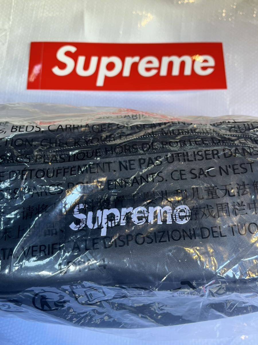 送料無料 黒 Supreme Leather Waist Bag Black Bag 23FW シュプリーム レザー ウエストバッグ ウエポ ボディ box logo ボックスロゴ 新品_画像2