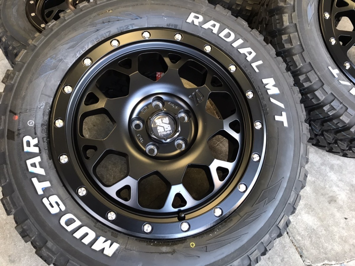 4本セット XTREME-J XJ04 17x7.0J 5/114.3 +42 SBK MUDSTAR RADIAL M/T 225/65R17 ホワイトレター ハリアー エクストレイル RAV4 レクサス_画像8