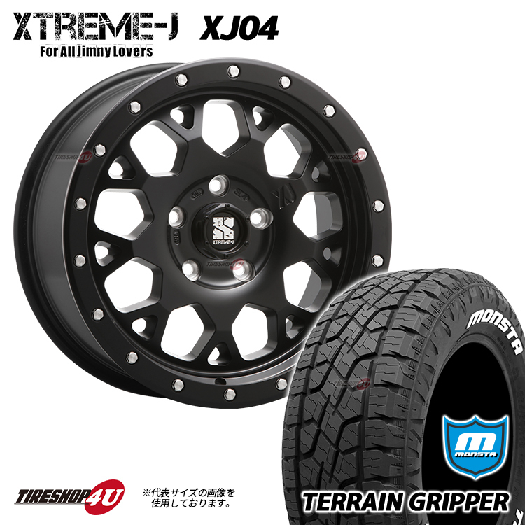 4本セット XTREME-J XJ04 20x8.5J 5/127 +35 SBK MONSTA TERRAIN GRIPPER A/T 265/50R20 ホワイトレター ジープ グランドチェロキーの画像1