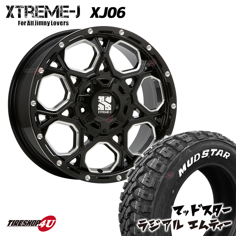 4本セット XTREME-J XJ06 17x7.5J 5/110 5/127 +40 MUDSTAR radial M/T 215/60R17 ホワイトレター ジープ レネゲード BU_画像1