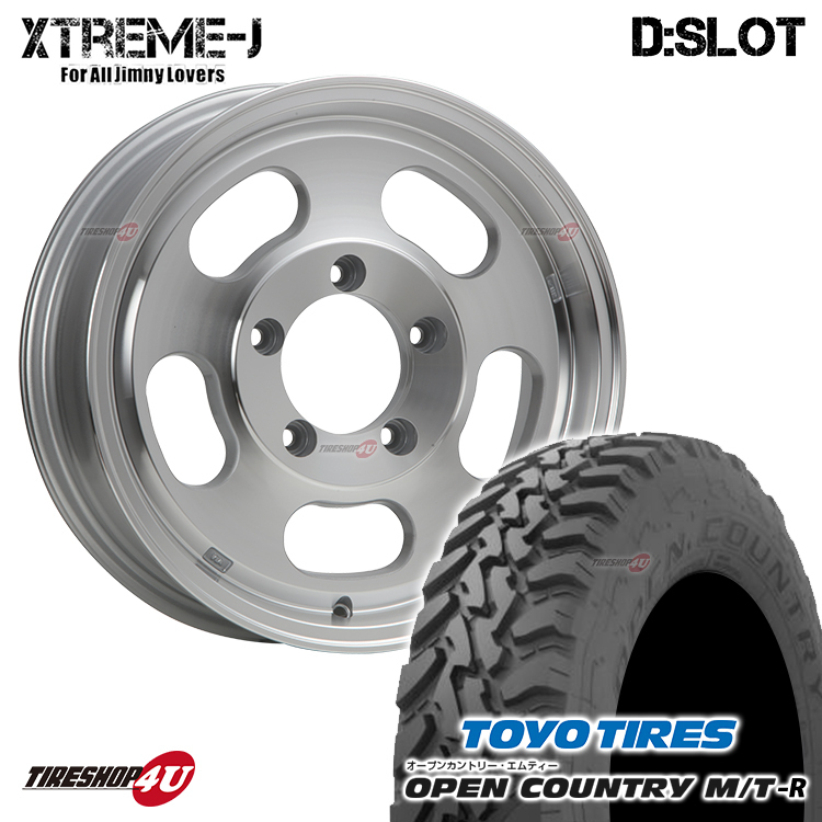 4本セット XTREME-J D:SLOT DSLOT 16x5.5J 5/139.7 +22 +0 PL TOYO OPEN COUNTRY M/T-R MTR 195R16 ジムニーシエラ JB74 JB43_画像1