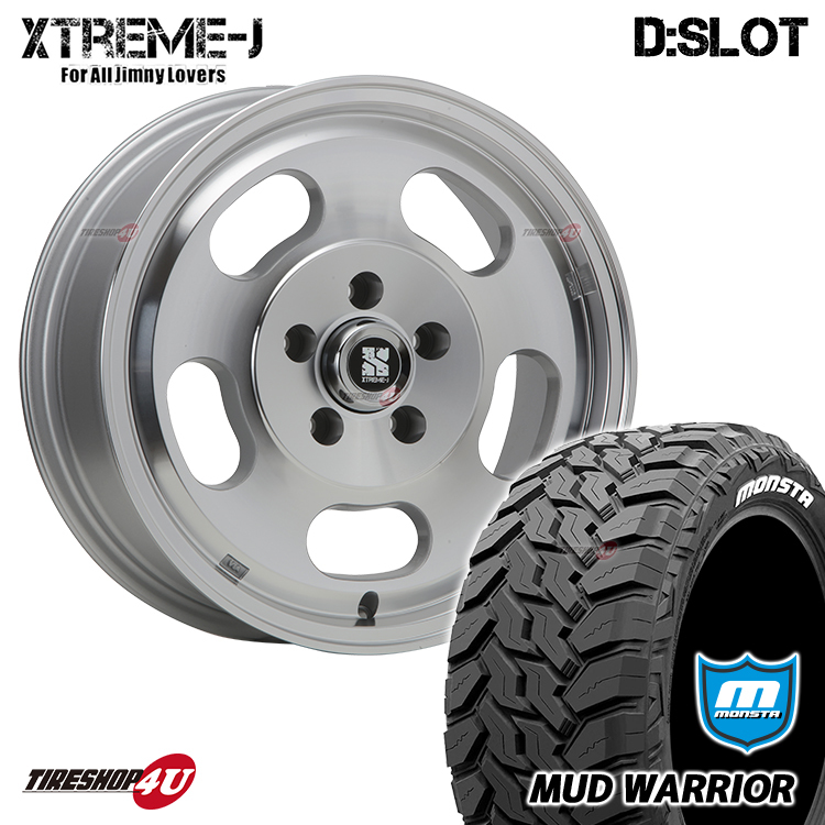 4本セット XTREME-J D:SLOT DSLOT 16x6.5J 5/114.3 +30 PL MONSTA MUD WARRIOR M/T 235/70R16 ホワイトレター RAV4 デリカD5 フォレスター_画像1