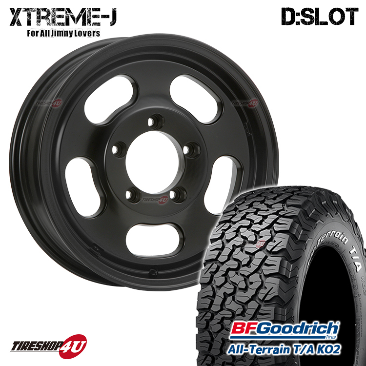 4本セット XTREME-J D:SLOT DSLOT 16x5.5J 5/139.7 +22 +0 SBK BFグッドリッチ オールテレーン T/A KO2 215/70R16 WL ジムニーシエラ JB74_画像1