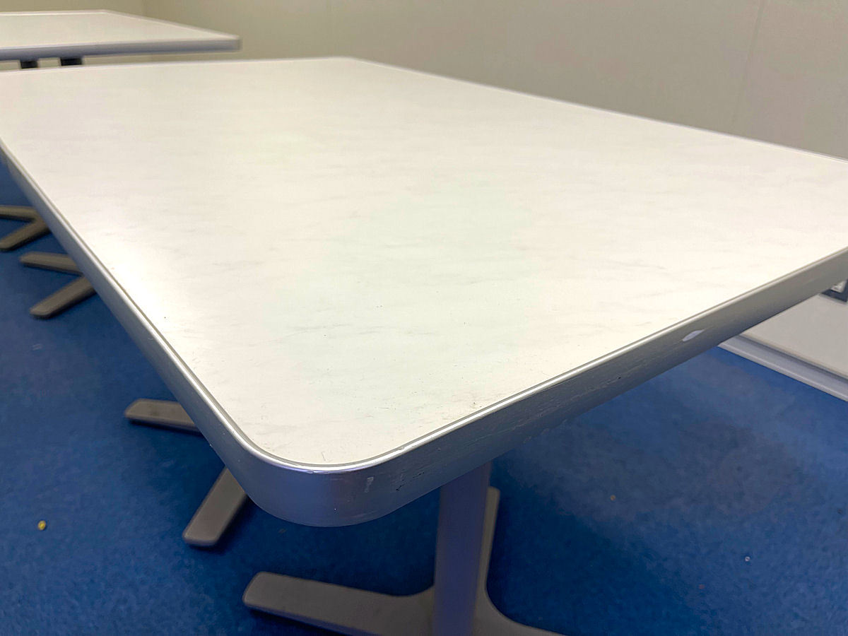中古 長方形 重量 しっかりした カフェテーブル ホワイト ダイニングテーブル カフェ テーブル スクエアテーブル ミーティング 会議の画像6