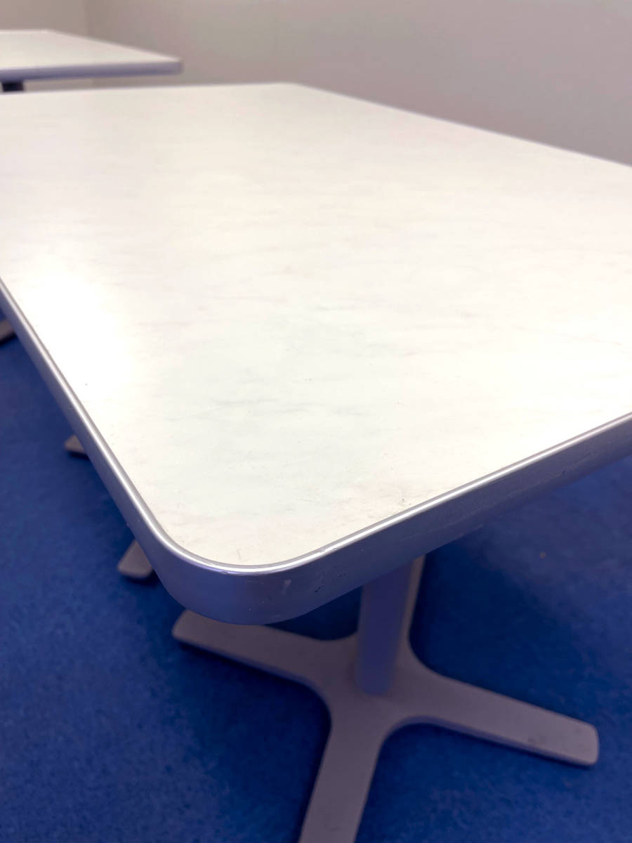 中古 長方形 重量 しっかりした カフェテーブル ホワイト ダイニングテーブル カフェ テーブル スクエアテーブル ミーティング 会議の画像5