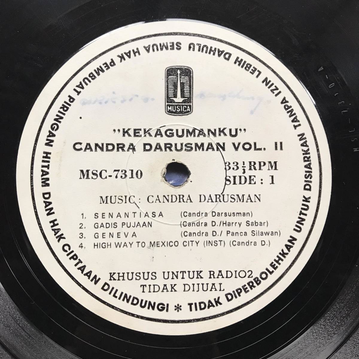 LP Indonesia「 Chandra Darusman 」Tropical Urban City Jazz Funk Samba Mellow 80´s インドネシア Original 幻稀少人気大名盤
