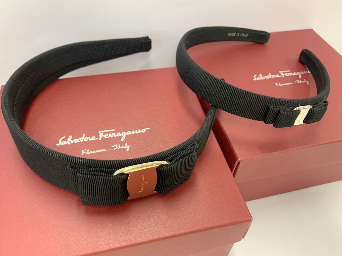 箱付】SalvatoreFerragamo カチューシャ ブラック-