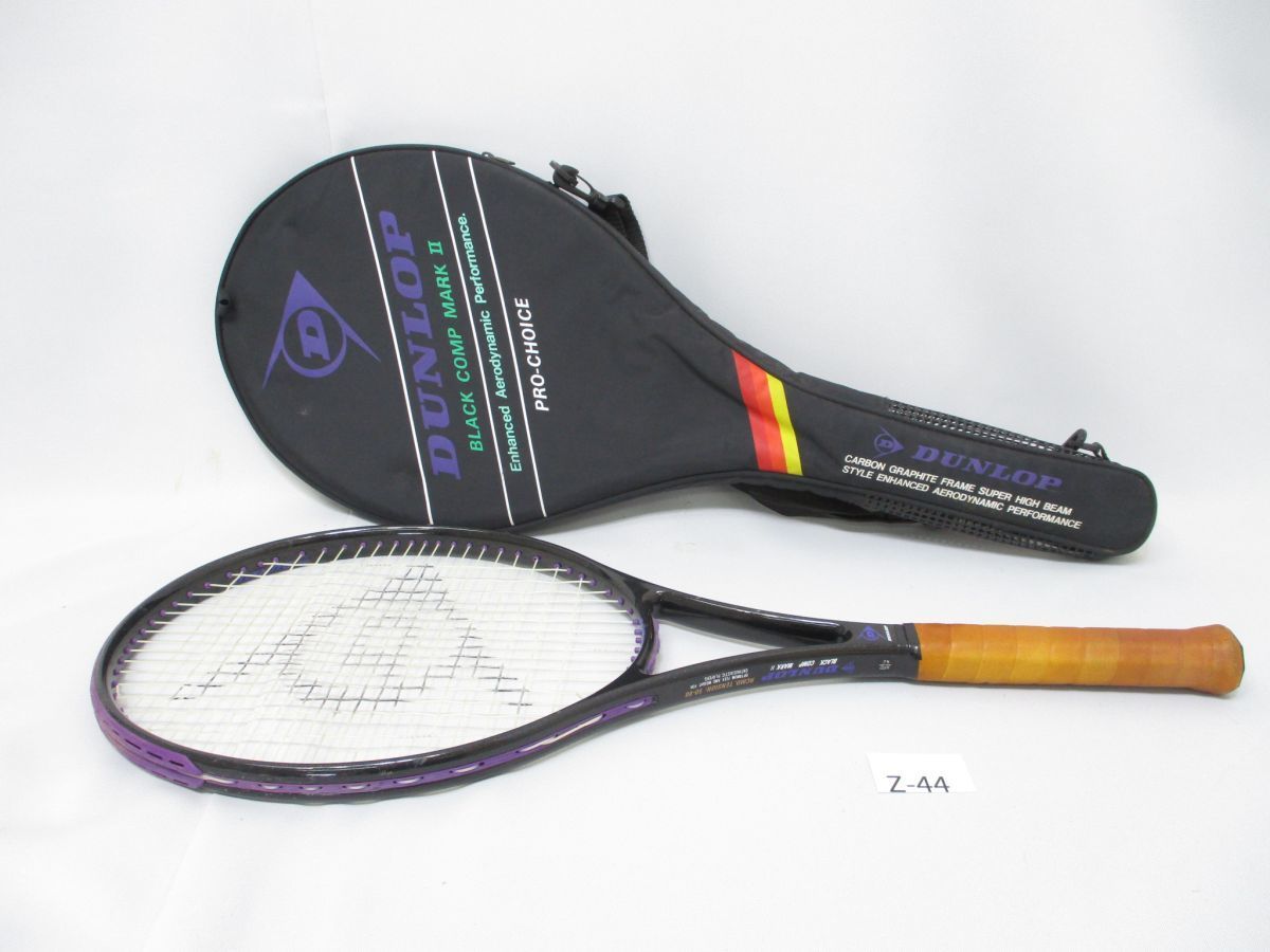 Z-44[ case attaching * present condition delivery ] Dunlop DUNLOP# hardball tennis racket BLACK COMP MARKII grip 2# black player Mark 2/ long-term keeping goods 