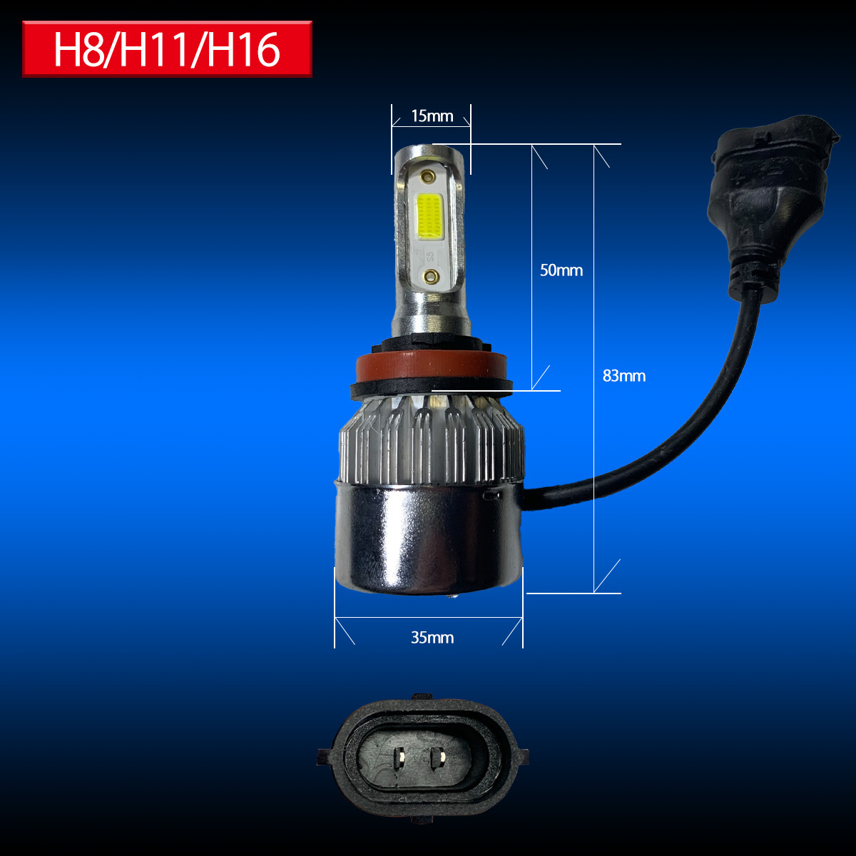 1】 ソリオ MA15S H8 H11 H16 COB フォグランプ 12V 8000ルーメン 72W 一体型