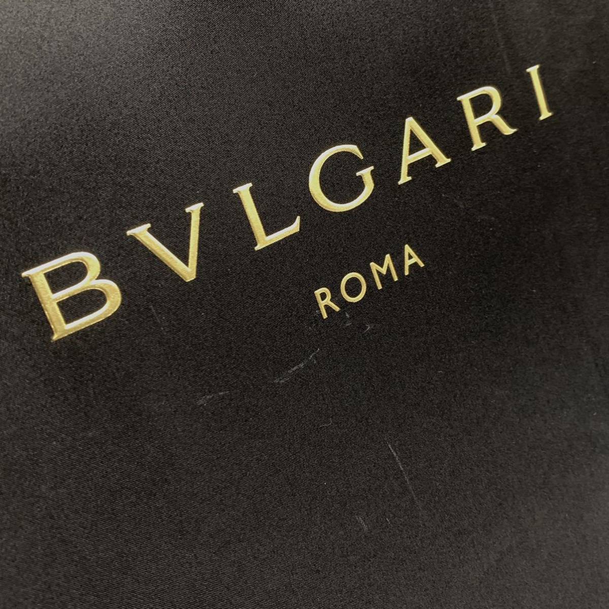 BVLGARI ブルガリ ショッパー 紙袋 手提げ袋 ショップ袋 ブラック 黒 金ロゴ 26.5×33cm 布張り ブランド 管理RY04の画像4