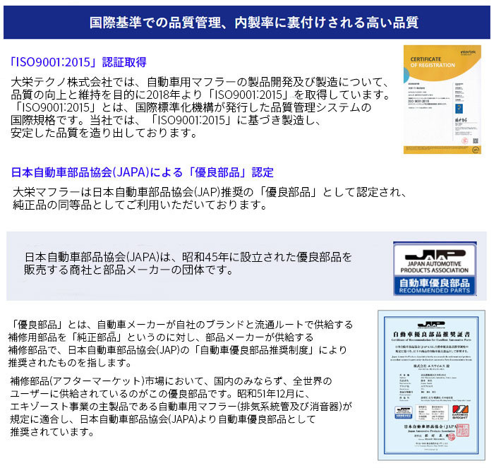 トッポ H82A エキゾーストパイプ MMT-6492EXP 大栄テクノ製 車検対応品 送料無料_画像2