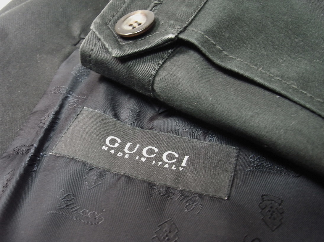 size54☆美品☆グッチ GUCCI エポレット付きジャケットコート ブラックの画像4