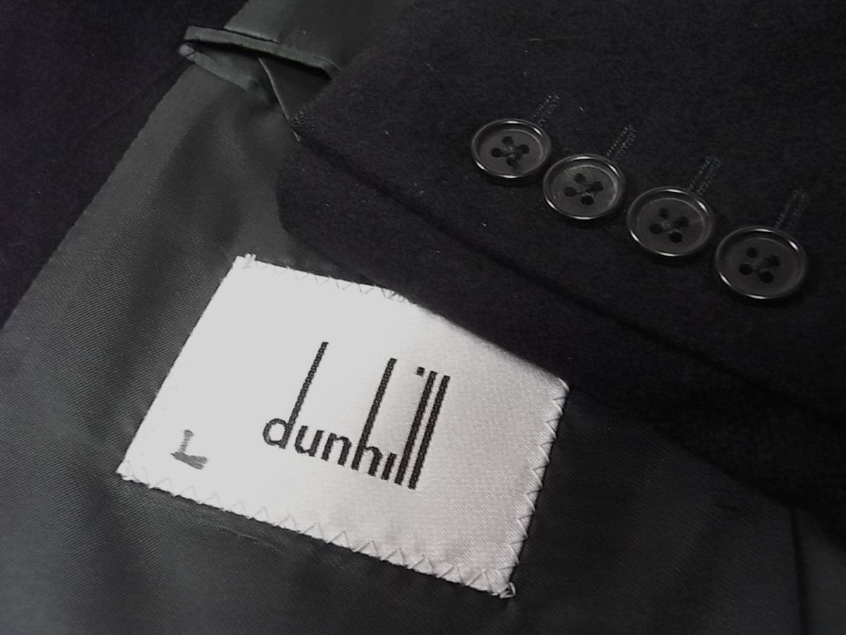 sizeXXL 美品 ダンヒル Dunhill ピュアカシミア製ブラックジャケット