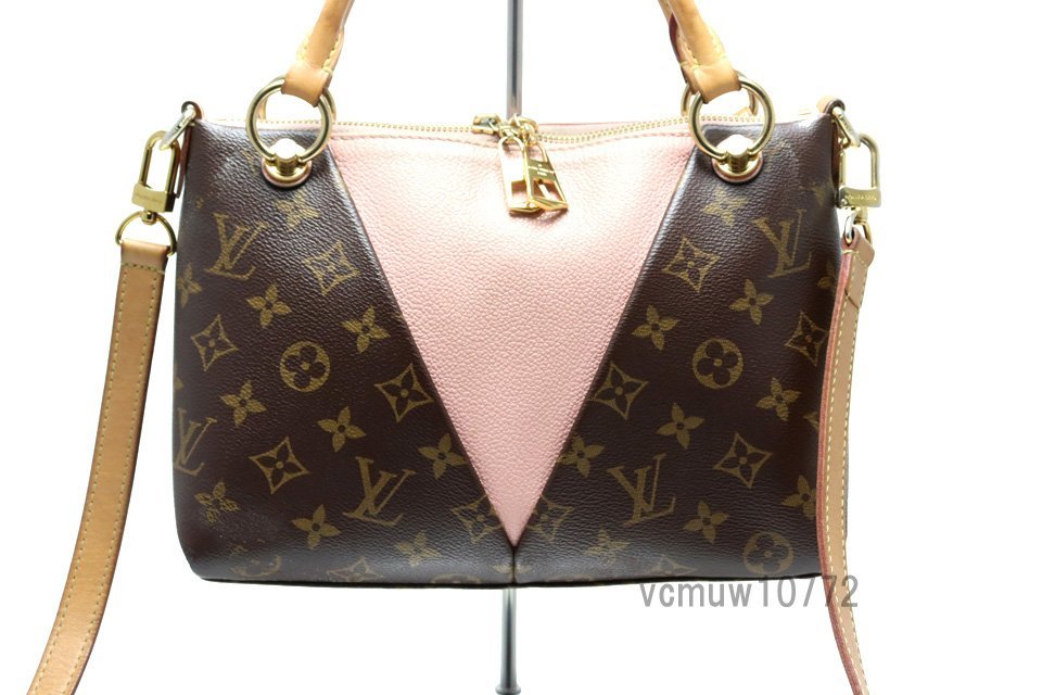 近年モデル希少美中古■LOUIS VUITTON モノグラム VトートBB レザー 2way ハンドバッグ ルイヴィトン■0928vo18255_画像2