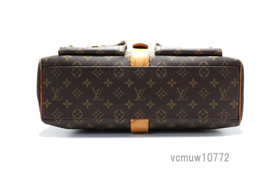 希少美中古■LOUIS VUITTON モノグラム マンハッタンGM レザー ショルダーバッグ ルイヴィトン■1012dd0802894_画像3