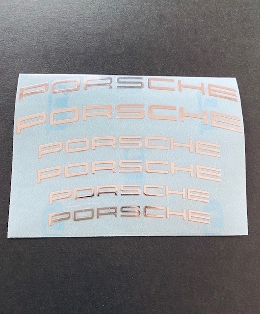 ポルシェ Porsche ブレーキキャリパーステッカー メタル 金属ステッカー 耐熱 高耐久 ホイールリム 高品質シール シルバー 1シート_画像7